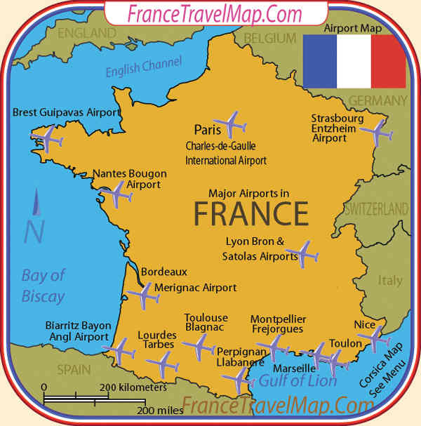 France Airport Map